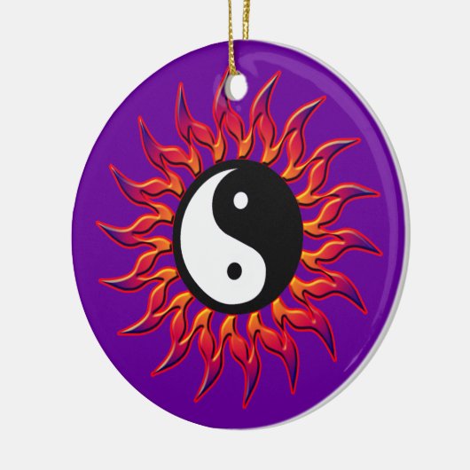 Flaming Yin Yang Sun Ornament (Links)