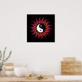 Flaming Yin Yang Sun Poster (Keuken)