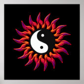 Flaming Yin Yang Sun Poster (Voorkant)