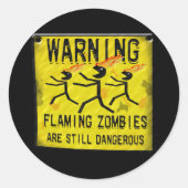 Flaming Zombies Waarschuwing Stickers (Voorkant)