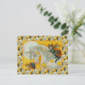 FLAMING ZWARTE KATTEN MET HALLOWEEN EENHOORN Kleur Feestdagenkaart (Staand voorkant)