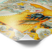 FLAMING ZWARTE KATTEN MET HALLOWEEN EENHOORN Kleur Foto Afdruk (Hoek)