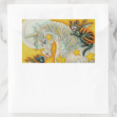 FLAMING ZWARTE KATTEN MET HALLOWEEN EENHOORN Kleur Rechthoekige Sticker (Tas)