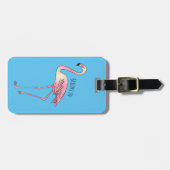 Flamingantia cartoon illustratie bagagelabel (Voorkant horizontaal)