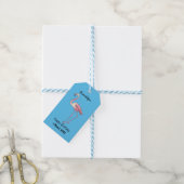 Flamingantia cartoon illustratie cadeaulabel (Met Touw)