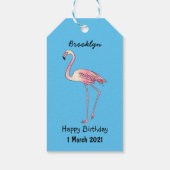 Flamingantia cartoon illustratie cadeaulabel (Achterkant)