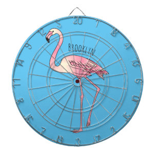 Flamingantia cartoon illustratie dartbord