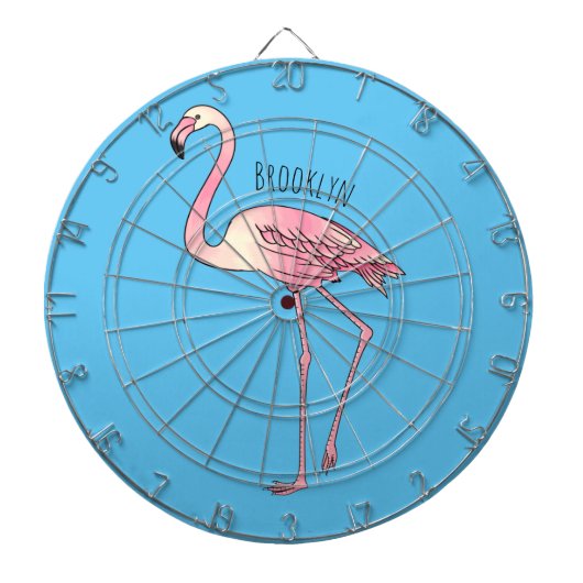 Flamingantia cartoon illustratie dartbord (Voorkant)