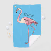 Flamingantia cartoon illustratie golfhanddoek (Insitu)