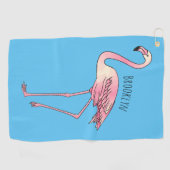 Flamingantia cartoon illustratie golfhanddoek (Horizontaal)