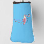 Flamingantia cartoon illustratie golfheadcover (Draai 90)