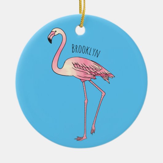 Flamingantia cartoon illustratie keramisch ornament (Voorkant)