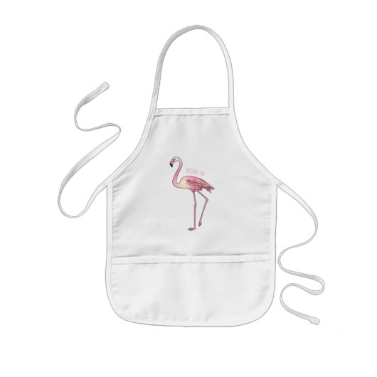 Flamingantia cartoon illustratie kinder schort (Voorkant)