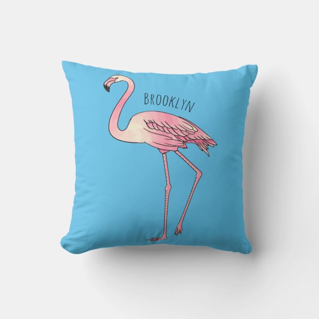 Flamingantia cartoon illustratie kussen (Voorkant)