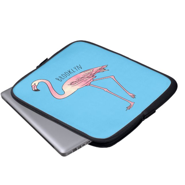 Flamingantia cartoon illustratie laptop sleeve (Voorkant onderkant)