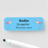 Flamingantia cartoon illustratie naamplaatje (In situ)