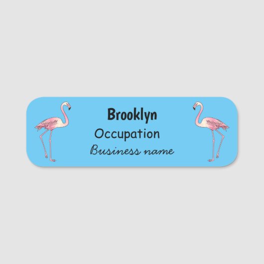 Flamingantia cartoon illustratie naamplaatje (Voorkant)