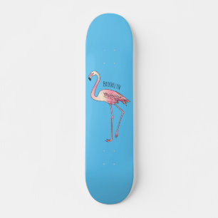 Flamingantia cartoon illustratie persoonlijk skateboard
