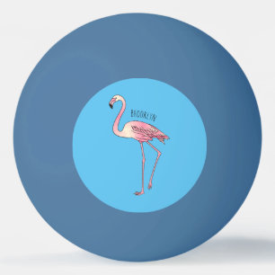Flamingantia cartoon illustratie pingpongbal