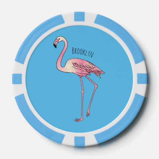 Flamingantia cartoon illustratie poker chips (Voorkant)