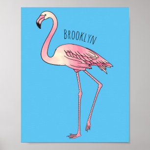 Flamingantia cartoon illustratie poster