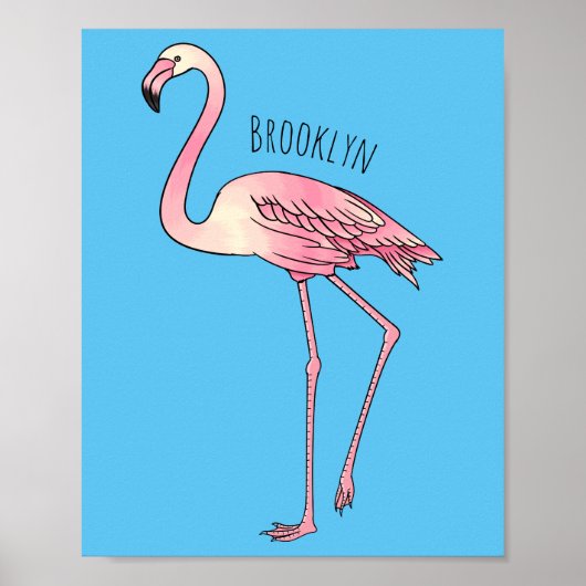 Flamingantia cartoon illustratie poster (Voorkant)
