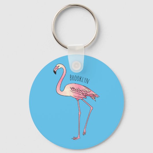 Flamingantia cartoon illustratie sleutelhanger (Voorkant)