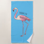 Flamingantia cartoon illustratie strandlaken (Voorkant)