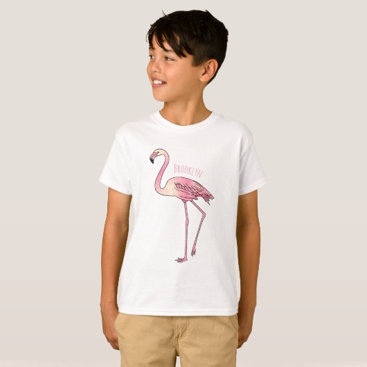Flamingantia cartoon illustratie t-shirt (Voorkant volledig)