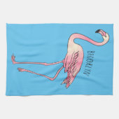 Flamingantia cartoon illustratie theedoek (Horizontaal)