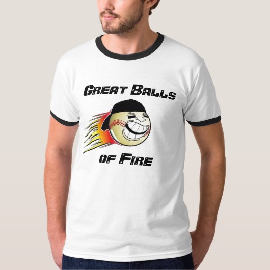 FLAMINGBASEBALL, Great Balls, van vuur T-shirt (Voorkant)