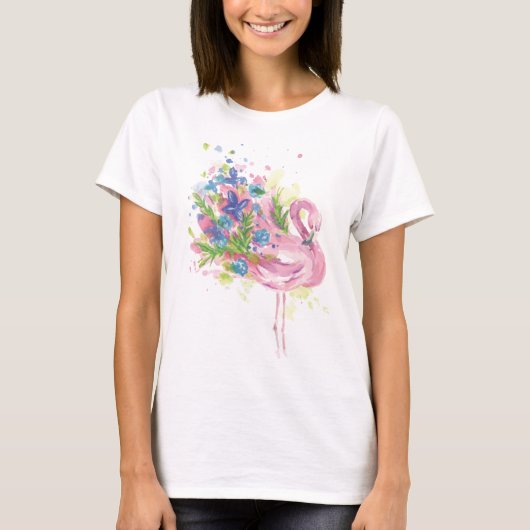 Flamingbloemen T-shirt (Voorkant)