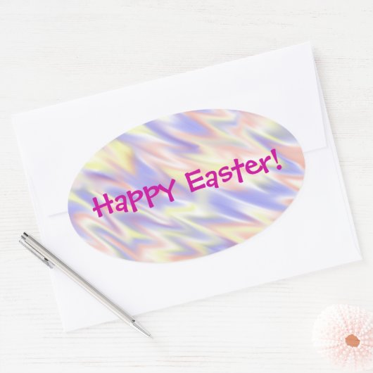 Flamingblue Pasen Ovale Sticker (Envelop)