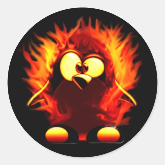 Flamingbuis (Penguin Torch) Ronde Sticker (Voorkant)