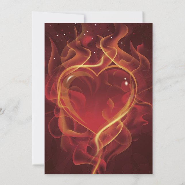 FlamingHart vuur donkerrode liefde vlamt hartvorm (Voorkant)
