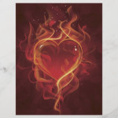 FlamingHart vuur donkerrode liefde vlamt hartvorm Flyer (Voorkant)