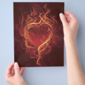 FlamingHart vuur donkerrode liefde vlamt hartvorm Flyer (Hand)