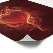 FlamingHart vuur donkerrode liefde vlamt hartvorm Poster (Hoek)