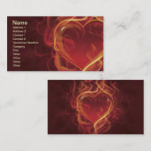 FlamingHart vuur donkerrode liefde vlamt hartvorm Visitekaartje (Voorkant / Achterkant)