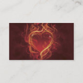 FlamingHart vuur donkerrode liefde vlamt hartvorm Visitekaartje (Achterkant)