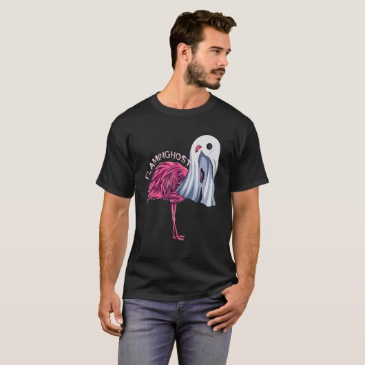 Flaminghost Pink Flamingo Ghost Halloween Costuum T-shirt (Voorkant volledig)