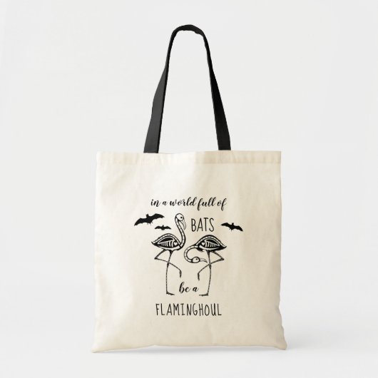 Flaminghoul Bats Flamingo Skeleton Halloween Tote Bag (Voorkant)