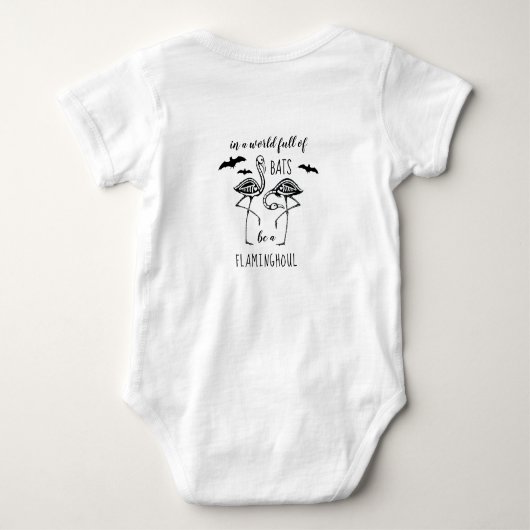 Flaminghoul Bats Skeleton Flamingo Halloween Romper (Achterkant)
