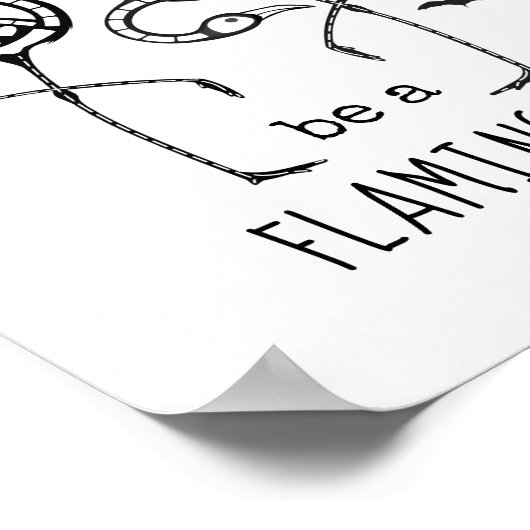 Flaminghoul Flamingo Bats Skeleton Halloween Poster (Hoek)