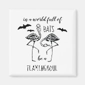 Flaminghoul Skeleton Flamingo Halloween Magneet (Voorkant)