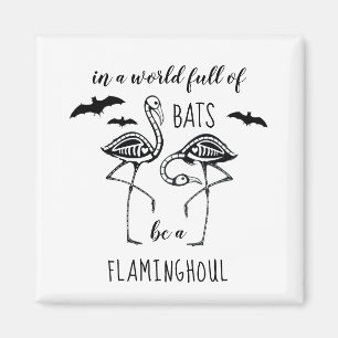 Flaminghoul Skeleton Flamingo Halloween Magneet