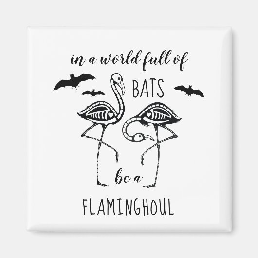 Flaminghoul Skeleton Flamingo Halloween Magneet (Voorkant)