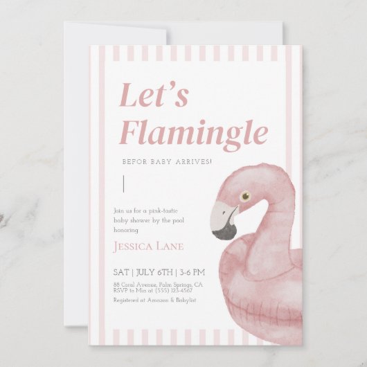 Flamingle Baby shower Invitation Bedankkaart (Voorkant)