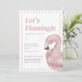 Flamingle Baby shower Invitation Bedankkaart (Staand voorkant)