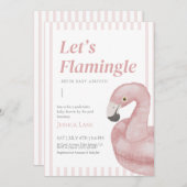 Flamingle Baby shower Invitation Bedankkaart (Voorkant / Achterkant)